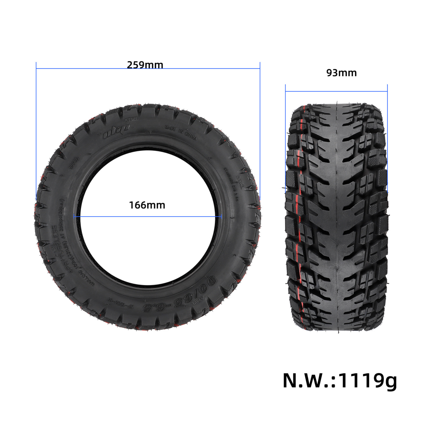 Opona 90/65-6.5 do KuKirin G4 Max, Duotts D88, Kaabo Wolf Warrior / 11 ULIP