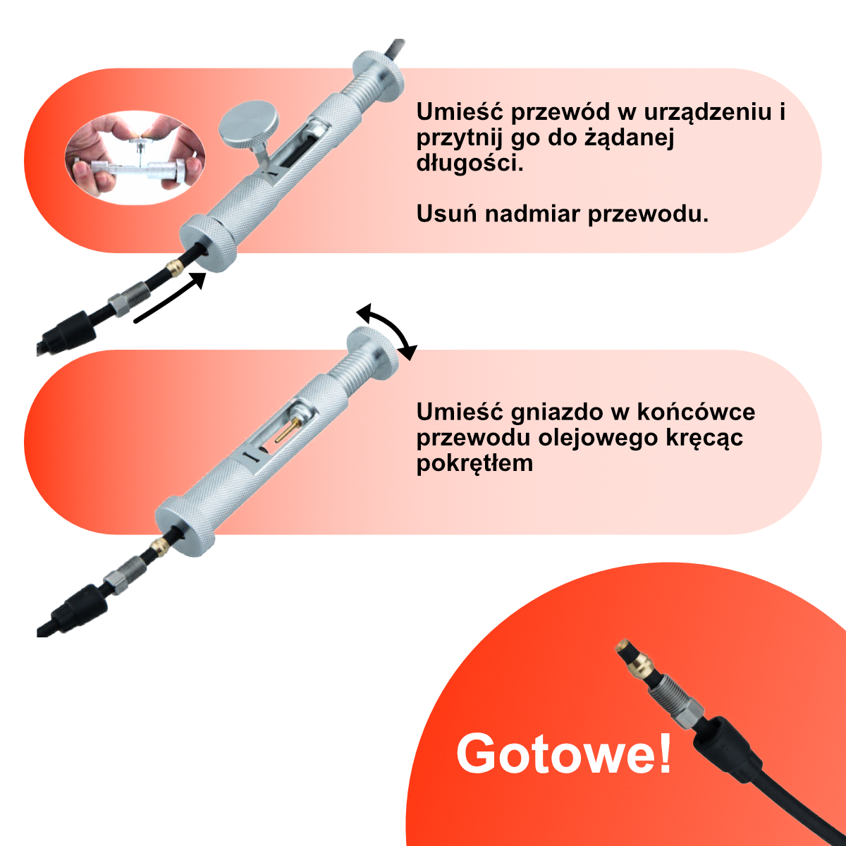 Gilotynka nabijak do końcówek prasa do przewodów hamulcowych hydraulicznych