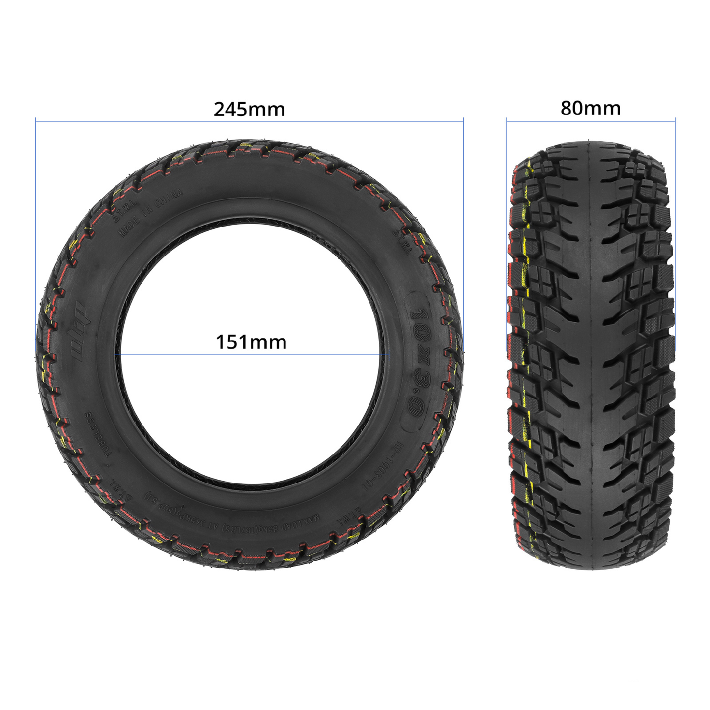 Opona 10x3 - 6 do Techlife Q3 Q5 Q7 Tibo Epic Ausom SR1 F1 Max Kuk A1, ULIP